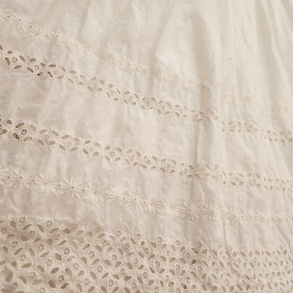 Tristan & Iseut Eyelet Cotton Summer Embroidery Dress Ivory Size 6 - Picture 4 of 6